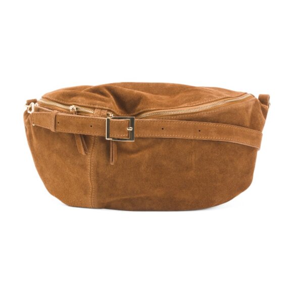 MARLON Made In Italy Suede Large Belt Bag - Picture 1 of 3